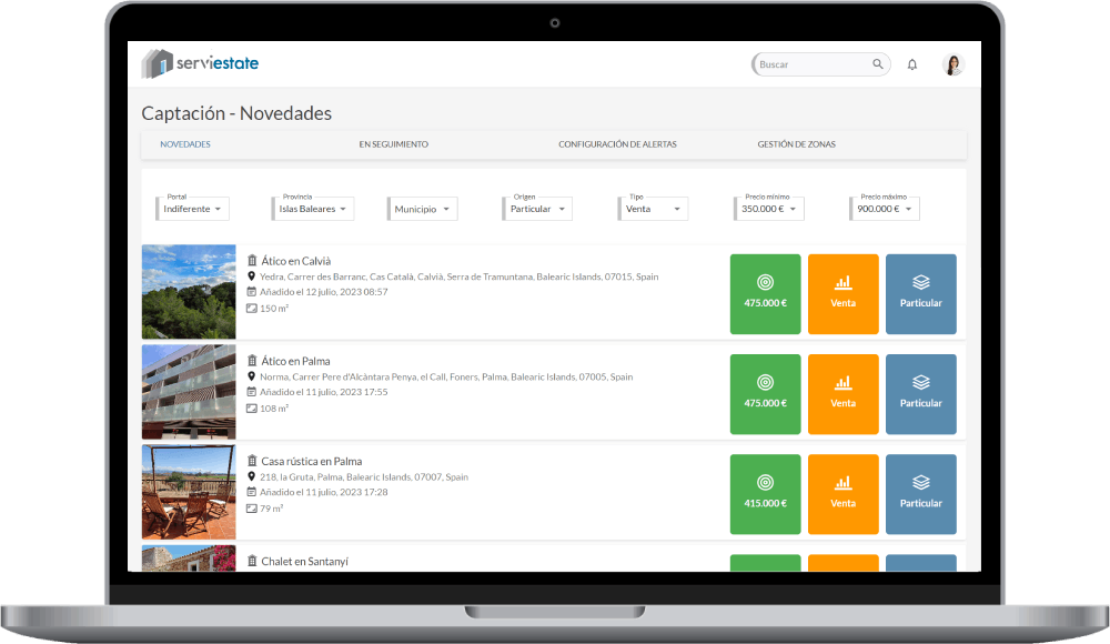 Detalle de la vista tipo Kanban para la gestión sencilla de demandas